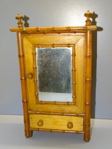 CUTE OLD DOLL CABINET Bamboo Style ATTIC JUICE decor D