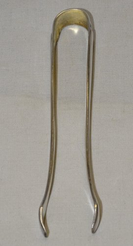 -JOLIE ANCIENNE PINCE A SUCRE EN METAL BLANC avec poinçon d'orfèvre     D
