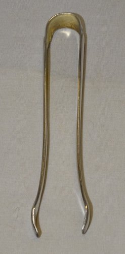 -JOLIE ANCIENNE PINCE A SUCRE EN METAL BLANC avec poinçon d'orfèvre     D