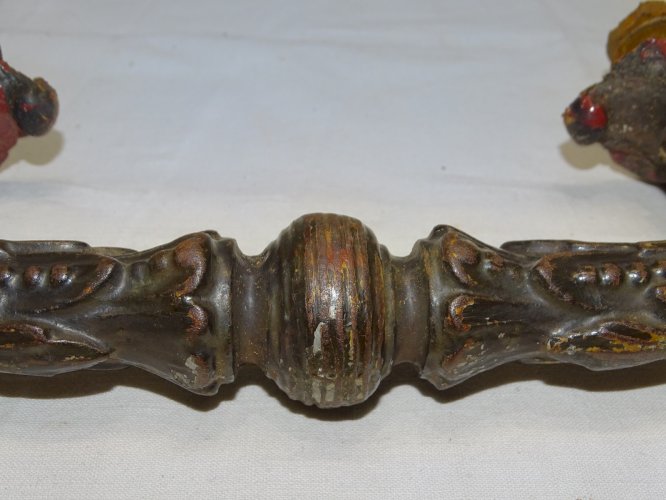 -JOLIE ANCIENNE POIGNEE DE PORTE D'ENTREE EN FONTE A REPEINDRE JUS de GRENIER  D