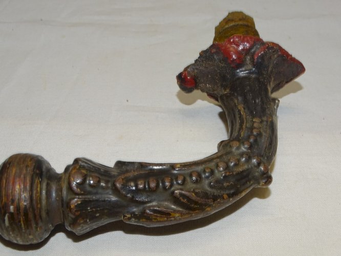 -JOLIE ANCIENNE POIGNEE DE PORTE D'ENTREE EN FONTE A REPEINDRE JUS de GRENIER  D