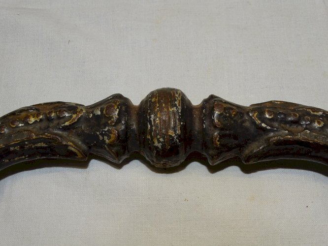 -JOLIE ANCIENNE POIGNEE DE PORTE D'ENTREE EN FONTE A REPEINDRE JUS de GRENIER  D