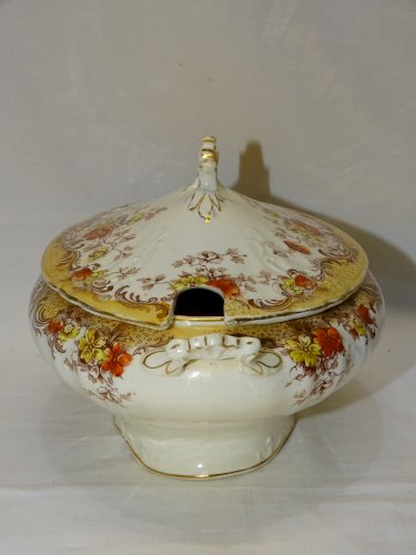 -JOLIE ANCIENNE SAUCIERE SEMI PORCELAINE W HULME BURSLEM ENGLAND MAINE   D