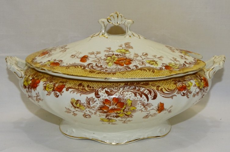 -JOLIE ANCIENNE SAUCIERE SEMI PORCELAINE W HULME BURSLEM ENGLAND MAINE   D