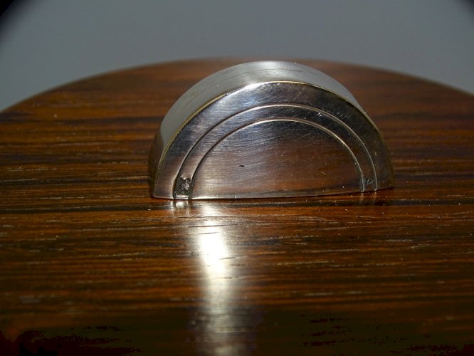 -JOLIE BOITE ART DECO BONBONNIERE CRISTAL/VERRE MONTURE BOUTON ARGENT MINERVE  D