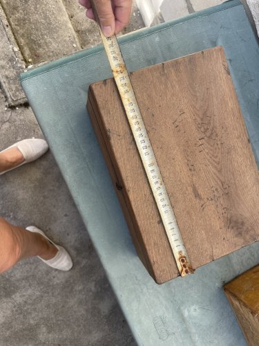 Jolie Boîte coffret Ancien Bois Massif  19ème  Coffret À Bijoux Couture courrier