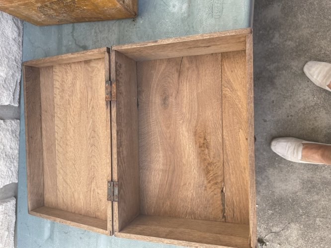 Jolie Boîte coffret Ancien Bois Massif  19ème  Coffret À Bijoux Couture courrier