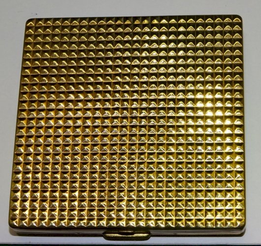 -JOLIE BOITE POUDRIER MIROIR DE SAC THIRIEZ CARTIER BRESSON METAL doré   D