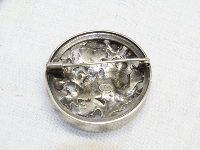 -JOLIE BROCHE ART DECO en ARGENT Poinçon CRABE Marquée FLAM à l'intérieur   D
