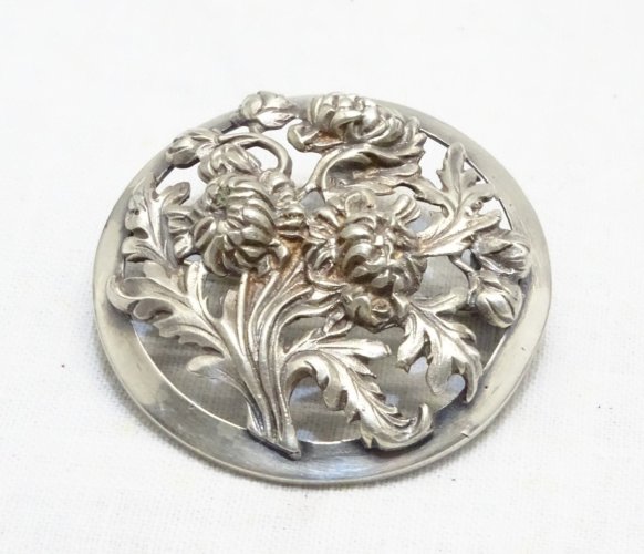 -JOLIE BROCHE ART DECO en ARGENT Poinçon CRABE Marquée FLAM à l'intérieur   D