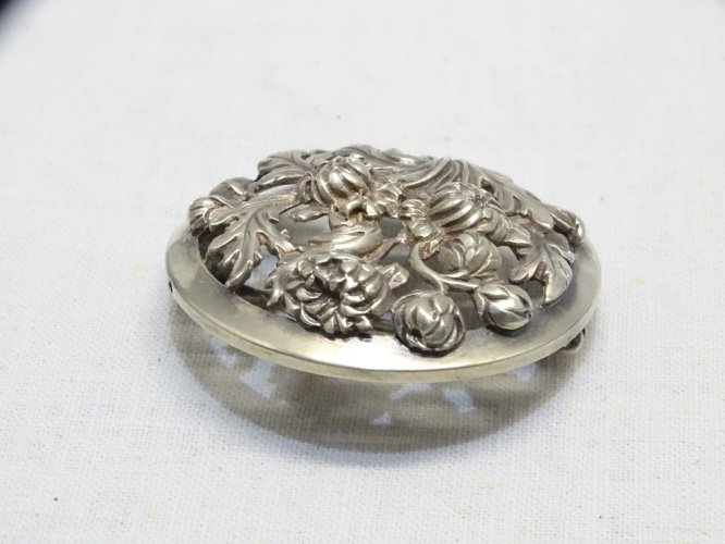 -JOLIE BROCHE ART DECO en ARGENT Poinçon CRABE Marquée FLAM à l'intérieur   D