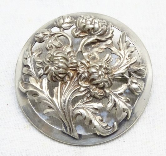 -JOLIE BROCHE ART DECO en ARGENT Poinçon CRABE Marquée FLAM à l'intérieur   D