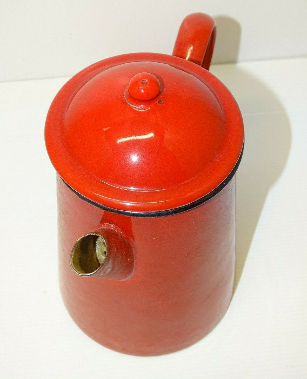 Porte-ustensiles tôle émaillée signée BB bleu-blanc, Guirlande de roses