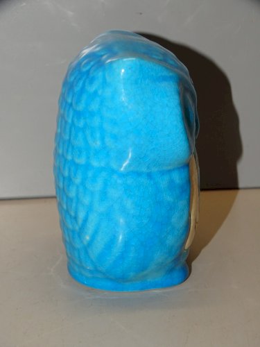 -JOLIE CHOUETTE EMAUX de LONGWY Marqué RUNGIS  BLEUE COLLECTION VITRINE    D