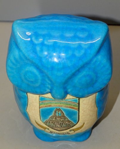 -JOLIE CHOUETTE EMAUX de LONGWY Marqué RUNGIS  BLEUE COLLECTION VITRINE    D