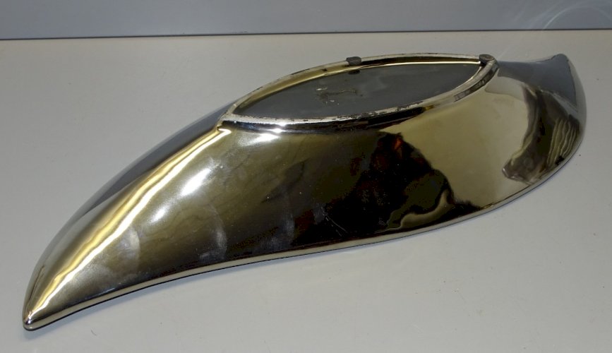 -JOLIE COUPE A FRUITS CERAMIQUE VINTAGE NOIRE & ARGENTEE SANS MARQUE APPARENTE D