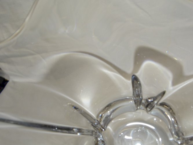 -JOLIE COUPE A FRUITS VINTAGE EN CRISTAL BAYEL COLLECTION DECO XXe  D