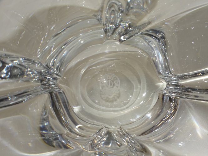 -JOLIE COUPE A FRUITS VINTAGE EN CRISTAL BAYEL COLLECTION DECO XXe  D