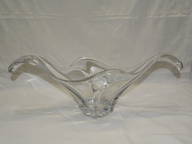 -JOLIE COUPE A FRUITS VINTAGE EN CRISTAL BAYEL COLLECTION DECO XXe  D