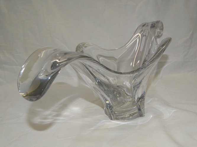 -JOLIE COUPE A FRUITS VINTAGE EN CRISTAL BAYEL COLLECTION DECO XXe  D