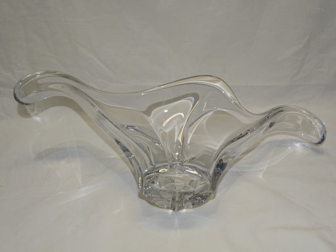 -JOLIE COUPE A FRUITS VINTAGE EN CRISTAL BAYEL COLLECTION DECO XXe  D