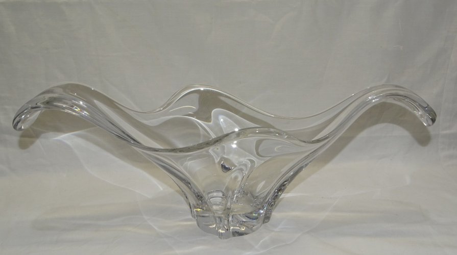 -JOLIE COUPE A FRUITS VINTAGE EN CRISTAL BAYEL COLLECTION DECO XXe  D
