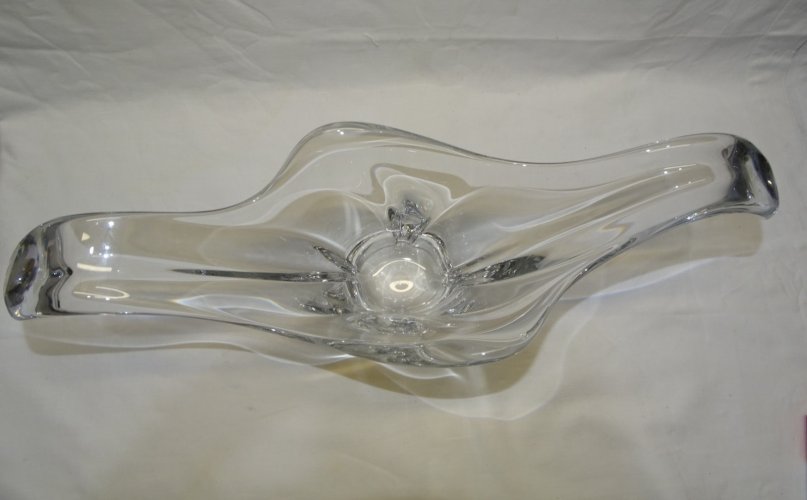 -JOLIE COUPE A FRUITS VINTAGE EN CRISTAL BAYEL COLLECTION DECO XXe  D