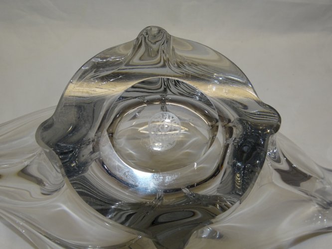 -JOLIE COUPE A FRUITS VINTAGE EN CRISTAL BAYEL COLLECTION DECO XXe  D