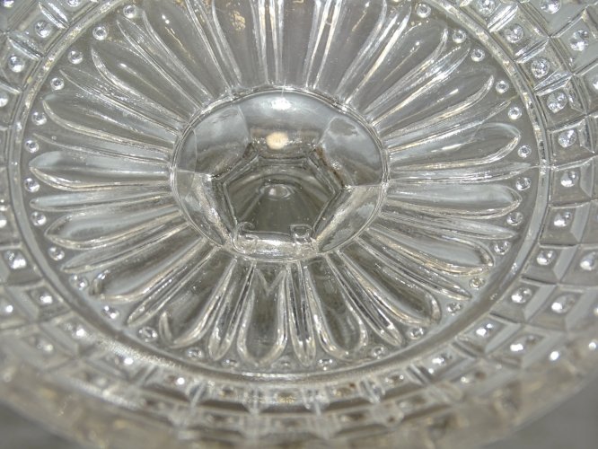 -JOLIE COUPELLE BAGUIER ou COMPOTIER MINIATURE VERRE Moulé marqué GR VITRINE  D