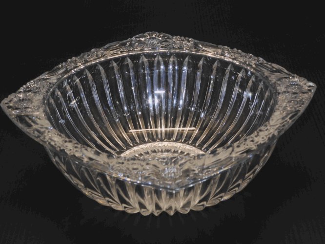 -JOLIE COUPELLE  CRISTAL BORD HAUT à décor de FLEURS ETZEL BITCHE VIDE POCHE   D