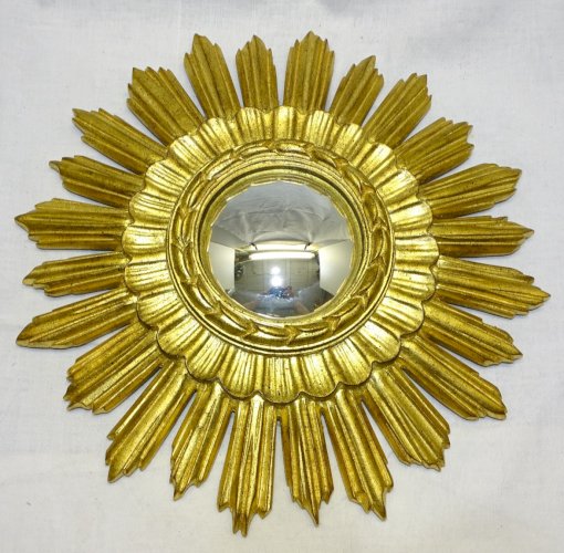 -JOLIE GLACE de SORCIERE XXe RESINE DOREE Marque VALROSS FRANCE déco vintage  D