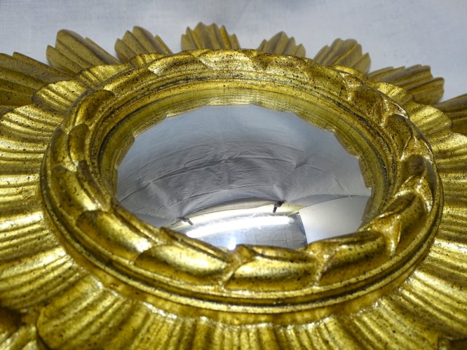 -JOLIE GLACE de SORCIERE XXe RESINE DOREE Marque VALROSS FRANCE déco vintage  D