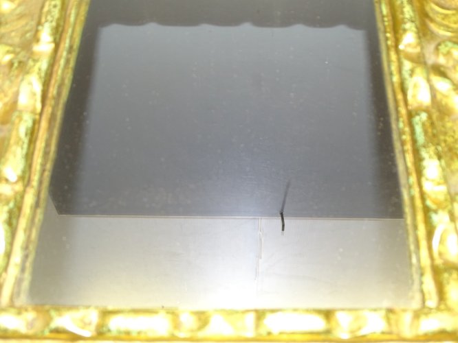 -JOLIE GLACE MURALE MIROIR BOIS Doré XXe déco COLLECTION VITRINE    D