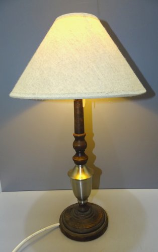 -JOLIE LAMPE A POSER XXe ABAT JOUR façon JUTE CREATION ARTISANALE déco XXe    D