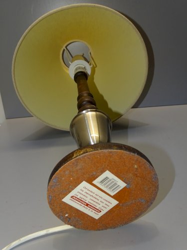 -JOLIE LAMPE A POSER XXe ABAT JOUR façon JUTE CREATION ARTISANALE déco XXe    D