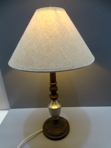 -JOLIE LAMPE A POSER XXe ABAT JOUR façon JUTE CREATION ARTISANALE déco XXe    D