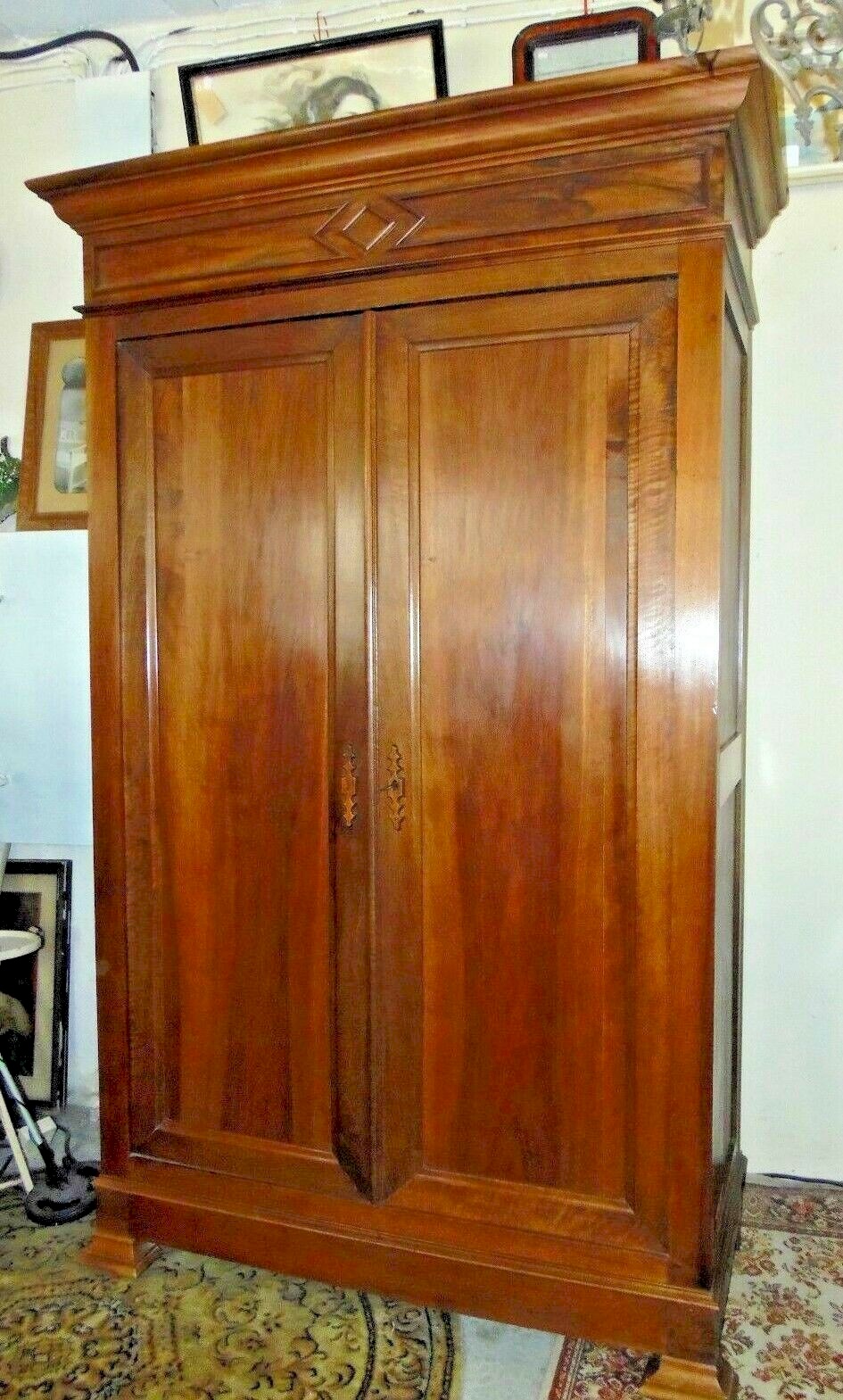 Armoire Jouet Poupée Art Déco Enfant Meuble 1940 En Bois Avec Miroir Et 3 Tiroirs