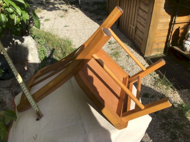 Jolie petite chaise enfant BAUMANN en bois clair TBE 