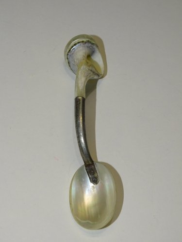 -JOLIE PETITE CUILLERE NACRE & Métal argenté pour CONFITURE ou AUTRE    D