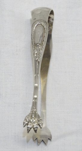 -JOLIE PINCE A SUCRE en ARGENT XIXe  poinçon MINERVE TITRE 2 COLLECTION VITRINE