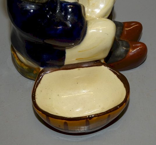 -JOLIE SALIERE POIVRIERE DE TABLE CERAMIQUE HB QUIMPER VIEIL HOMME BRETON   D