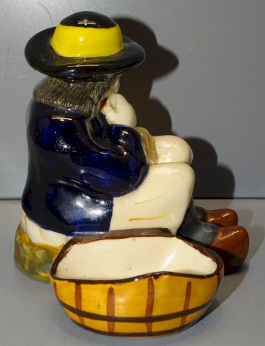 -JOLIE SALIERE POIVRIERE DE TABLE CERAMIQUE HB QUIMPER VIEIL HOMME BRETON   D