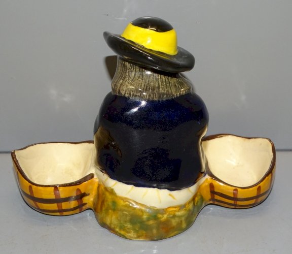 -JOLIE SALIERE POIVRIERE DE TABLE CERAMIQUE HB QUIMPER VIEIL HOMME BRETON   D