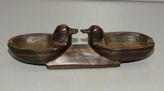 -JOLIE SALIERE SEL POIVRE 2 CANARDS BOIS COLLECTION VITRINE DECO TABLE    D