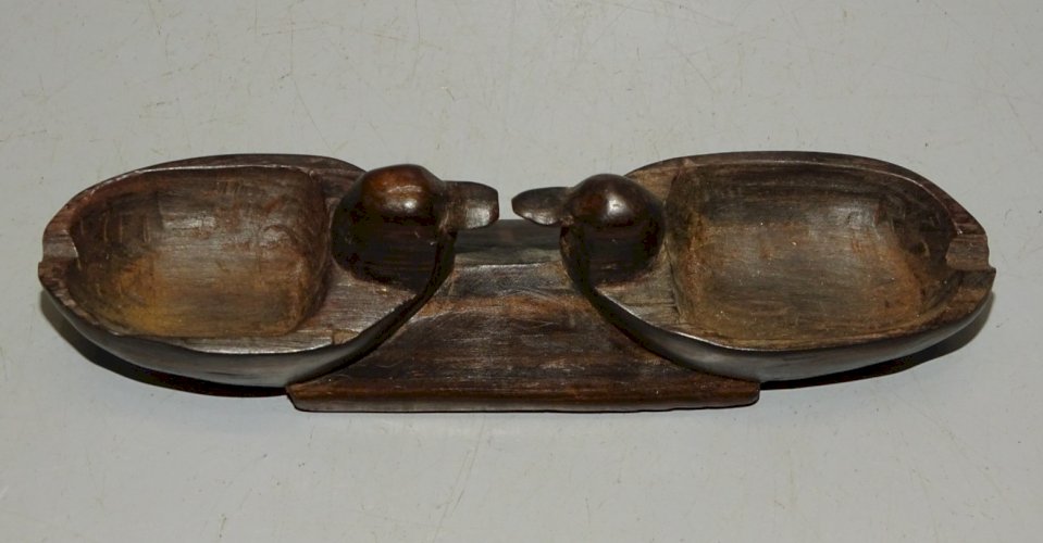 -JOLIE SALIERE SEL POIVRE 2 CANARDS BOIS COLLECTION VITRINE DECO TABLE    D