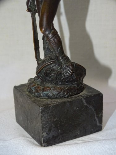 -JOLIE SCULPTURE BRONZE Patiné représentant le DAVID de DONATELLO non signé   D