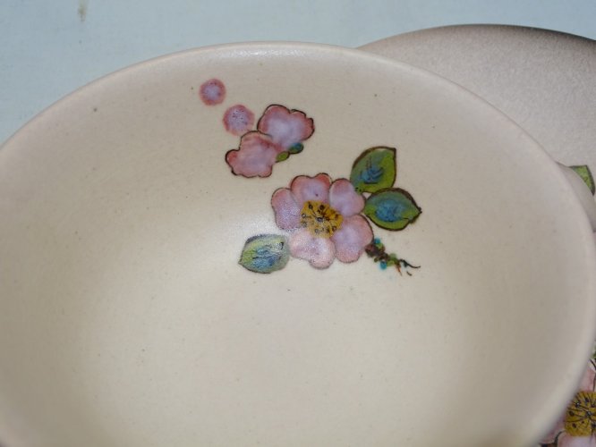 -JOLIE TASSE et SA SOUCOUPE CERAMIQUE ST PAIR sur MER déco Fleurs de cerisier
