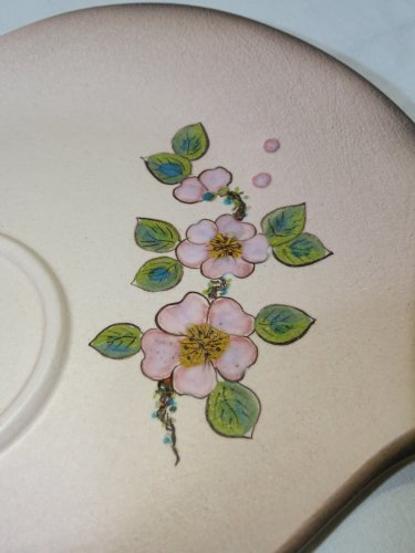 -JOLIE TASSE et SA SOUCOUPE CERAMIQUE ST PAIR sur MER déco Fleurs de cerisier