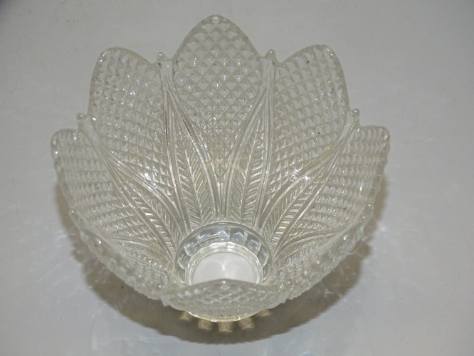 -JOLIE TULIPE en CRISTAL NID D'ABEILLES FORME FLEUR  POUR LAMPE à POSER  D