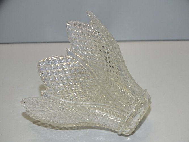 -JOLIE TULIPE en CRISTAL NID D'ABEILLES FORME FLEUR  POUR LAMPE à POSER  D